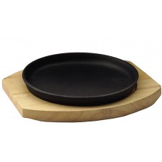 Сковорода круглая на деревянной подставке 185 мм [DSU-S-20u]