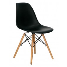 Стул «Eames белый/черный» с жестким сиденьем (деревянный каркас)