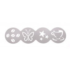 Трафарет декоратор для кофе 100 мм (чашка, звезды, бабочка, зерна) Luxstahl