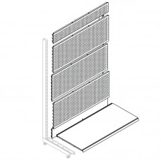 База пристенного перфорированного стеллажа ECO 1250х2250 мм