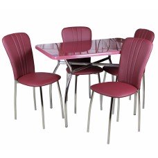 Обеденный комплект (1+4) Дуолит стол + 4 стула Лира